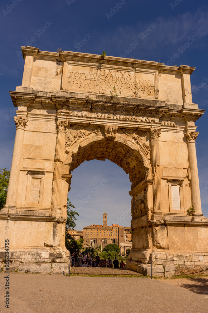 Italy, Rome, Roman Forum, Arch of Titus on the via sacra,