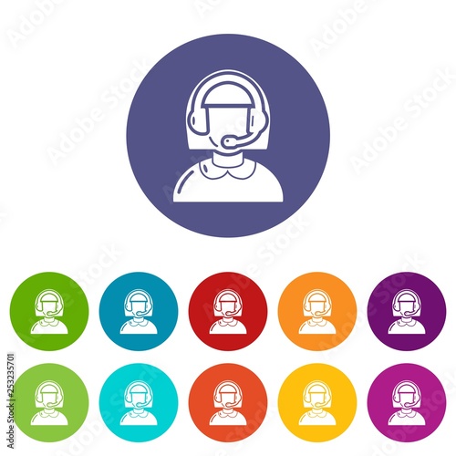 Operator icons color set vector for any web design on white background
