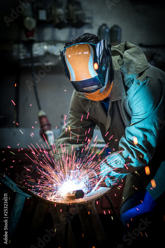 industrial worker welding