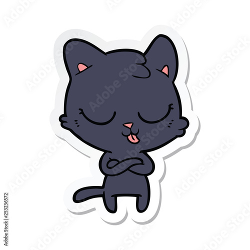 Fototapeta Naklejka Na Ścianę i Meble -  sticker of a cartoon cat