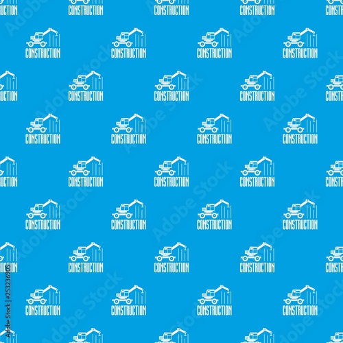 Construction business pattern vector seamless blue repeat for any use