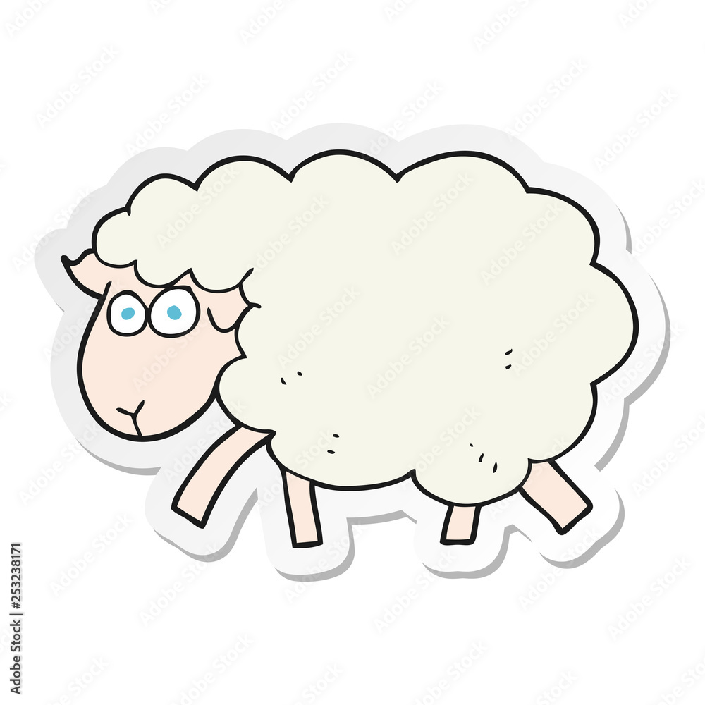 sticker of a cartoon sheep sticker of a cartoon sheep