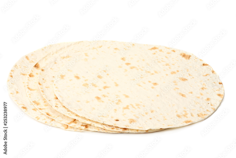 Tortilla wrap isolated on a white background Tortilla wrap isolated on a white background