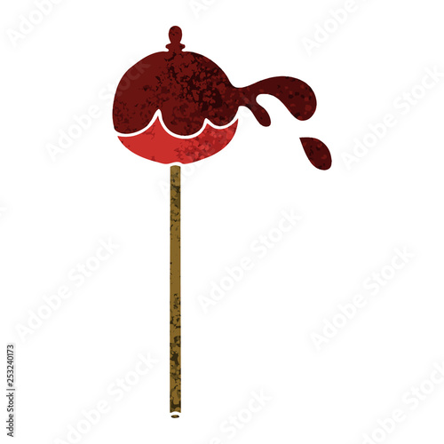 quirky retro illustration style cartoon toffee apple