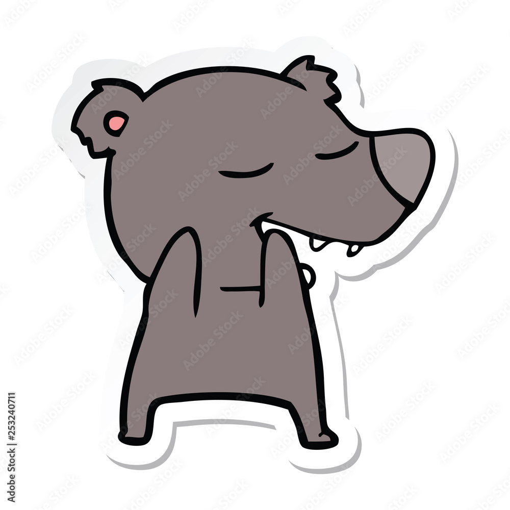 Obraz premium sticker of a cartoon bear