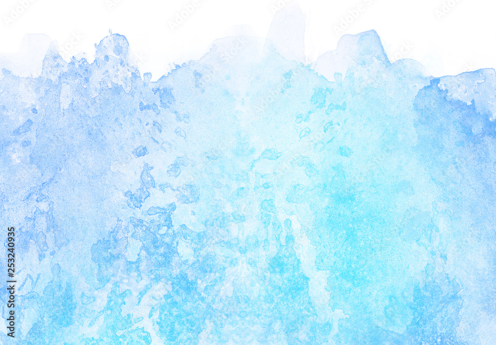 Modern creative grunge light sky blue shades watercolor background. Aquarelle paint paper textured canvas for design, card template. Turquoise gradient color handmade illustration Modern creative grunge light sky blue shades watercolor background. Aquarelle paint paper textured canvas for design, card template. Turquoise gradient color handmade illustration