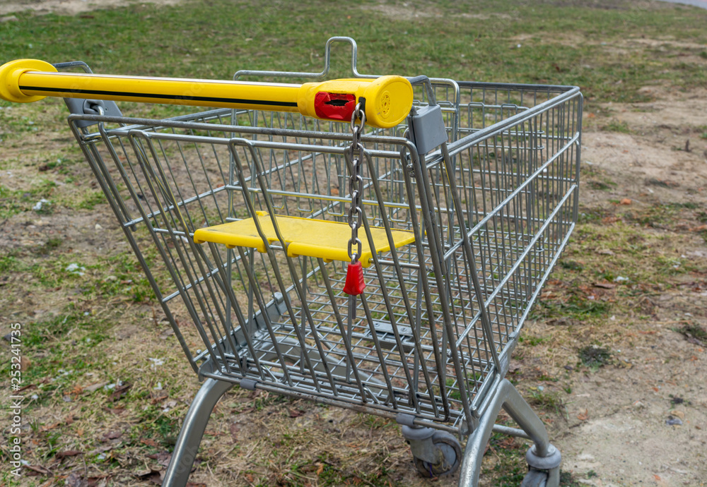 abandoned shopping trolley day outdoors close up abandoned shopping trolley day outdoors close up
