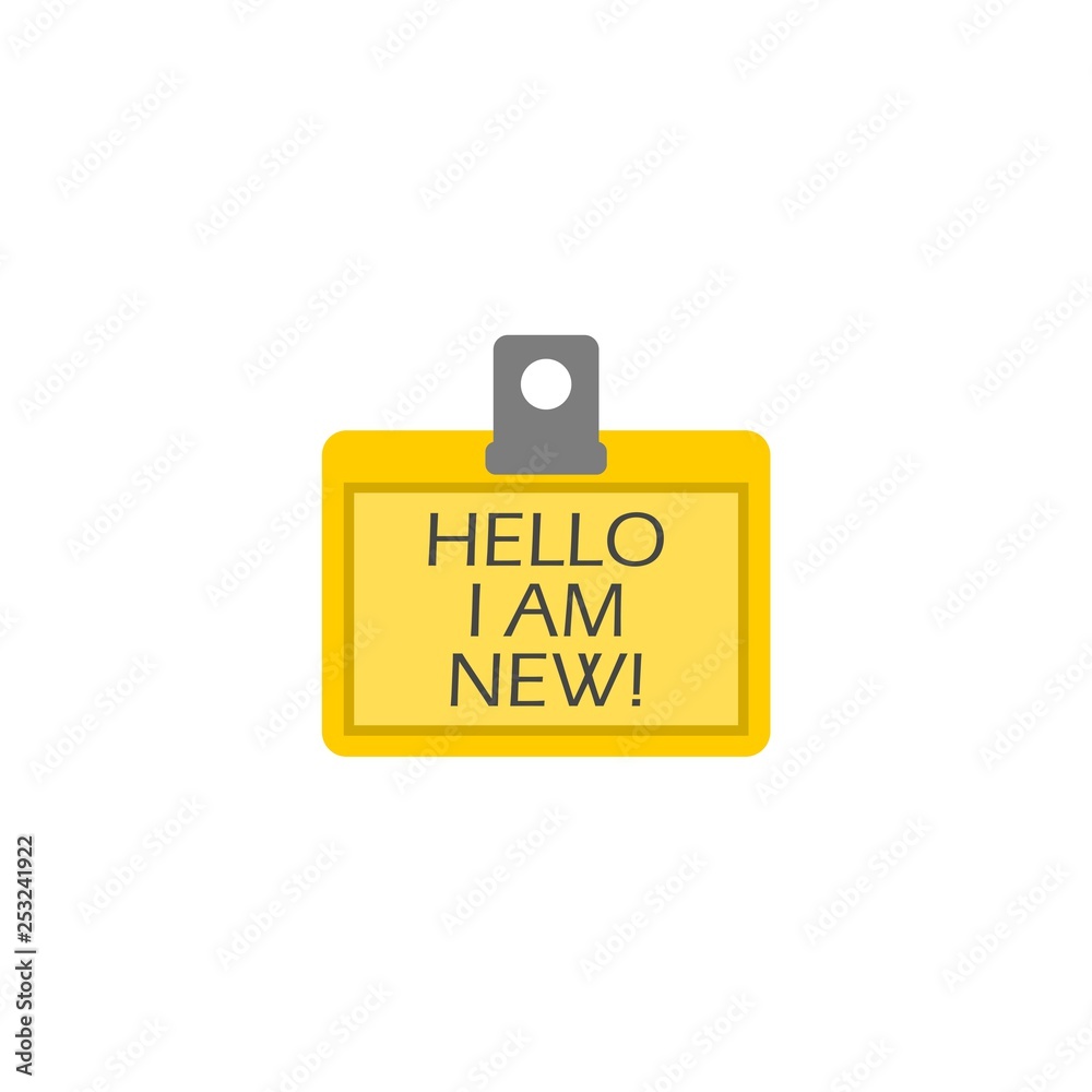 Text sign showing Hello I Am New