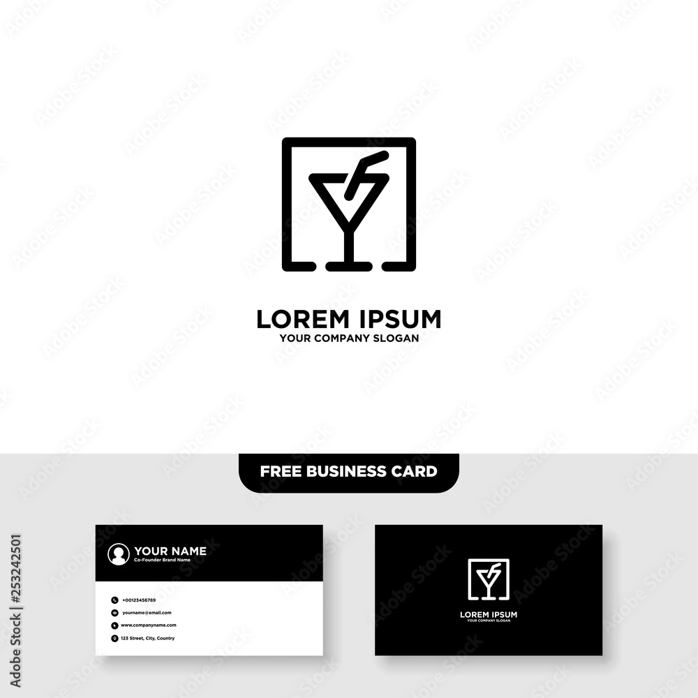 Bar And Night Club Logo, Free Business Card - Vector Bar And Night Club Logo, Free Business Card - Vector