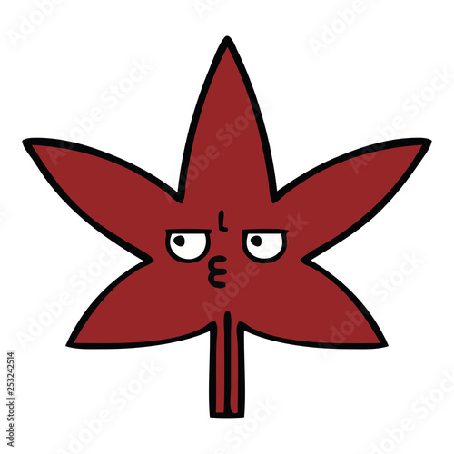 cute cartoon autumnal leaf