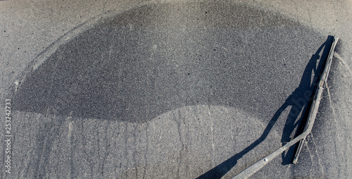 Dirt on the glass from the car