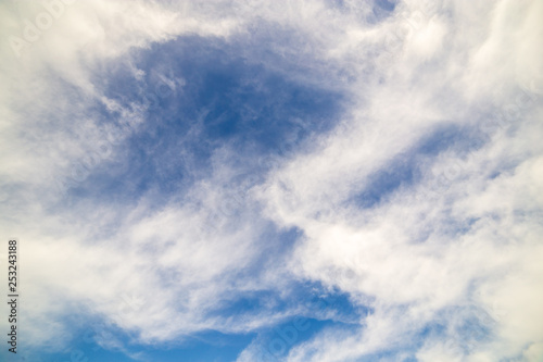 Clouds in the sky in sunny weather as background