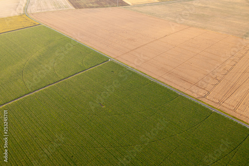 Vue aérienne - cultures agricoles