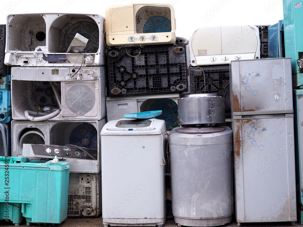 Electronics Washing machine waste old, used and obsolete electronic equipment for recycle in factory industry. Electronics Washing machine waste old, used and obsolete electronic equipment for recycle in factory industry.