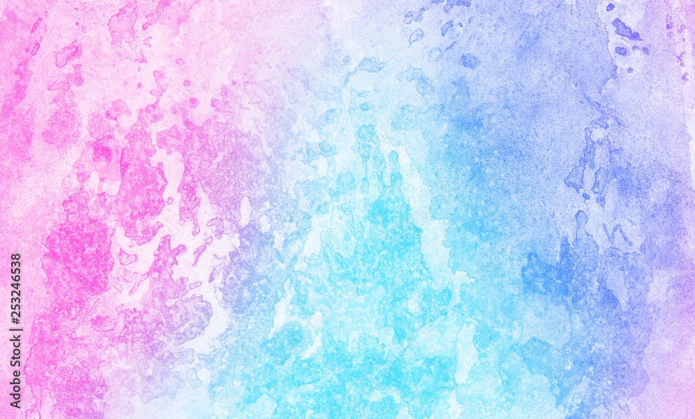 Frost textured pastel light blue, purple and pink shades watercolor  background. Grunge aquarelle paint paper canvas for design, vintage card,  template. Multicolor gradient handmade illustration Stock Illustration |  Adobe Stock