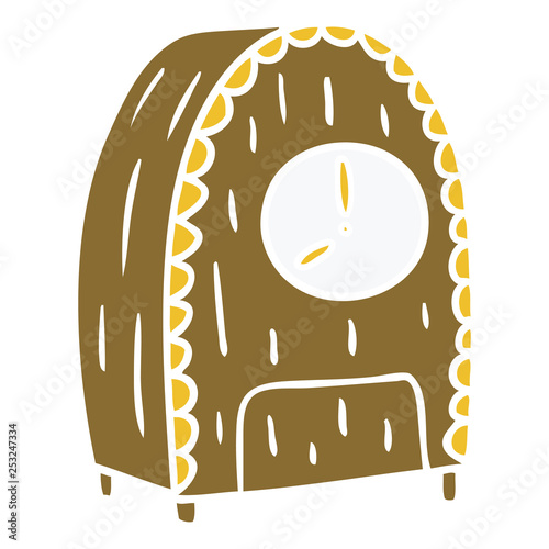 cartoon doodle of an old fashioned clock