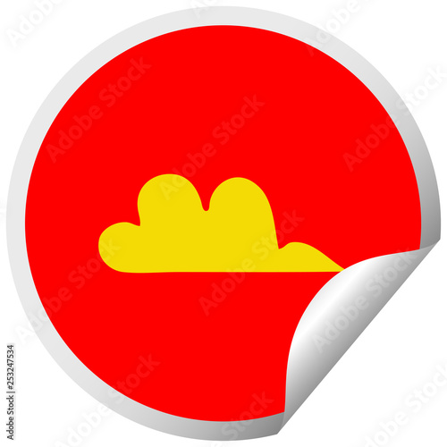 circular peeling sticker cartoon cloud