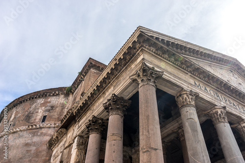 Tourists visit the Pantheon, Roman Pantheon is one of the best-known sights of Rome