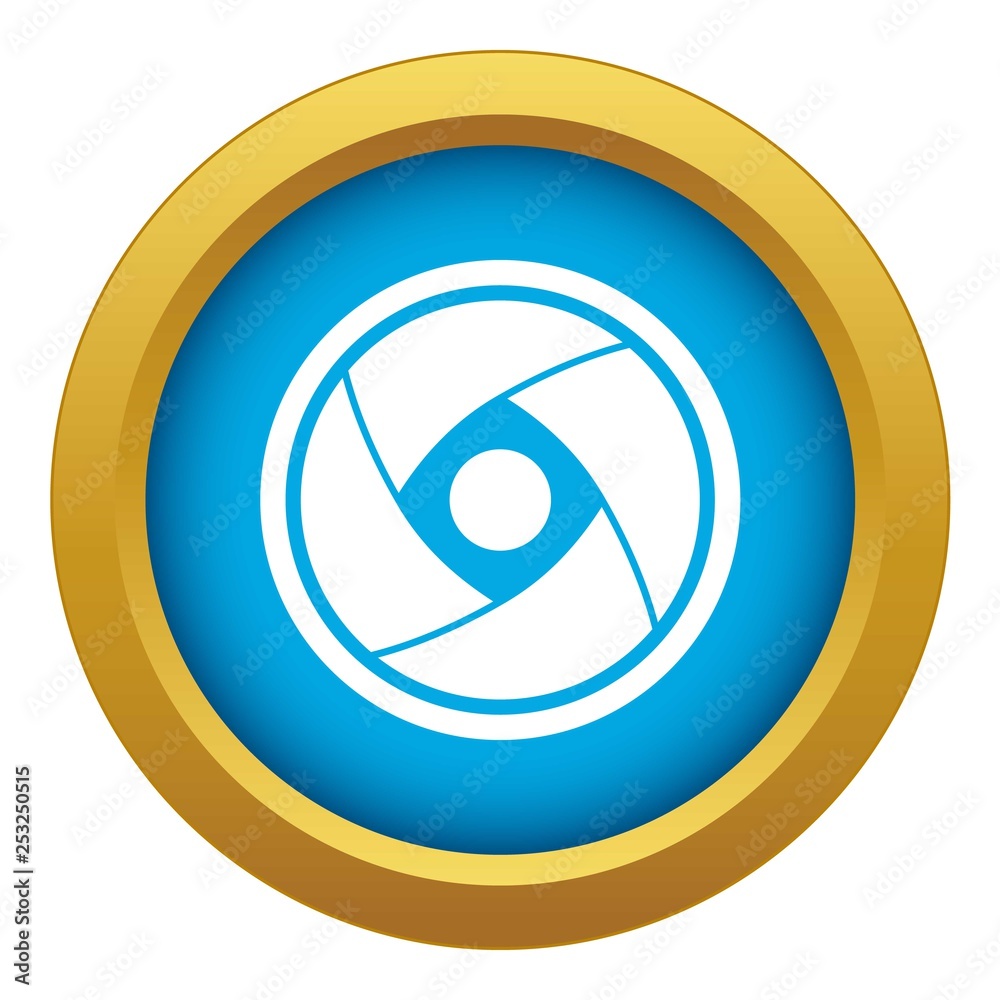 Camera lens icon blue vector isolated on white background for any design Camera lens icon blue vector isolated on white background for any design