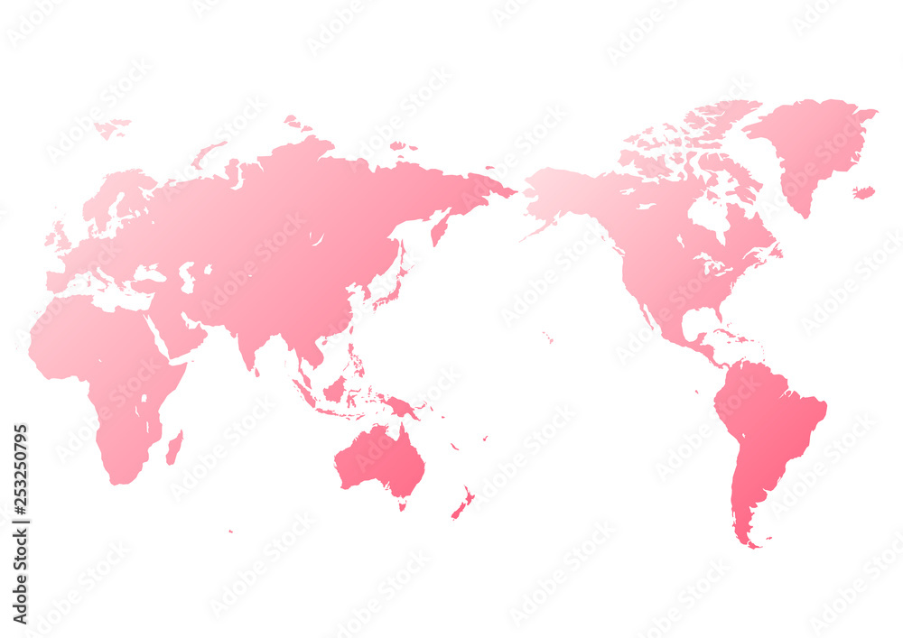 白色の背景とピンク色のグラデーション世界地図 Stock ベクター Adobe Stock