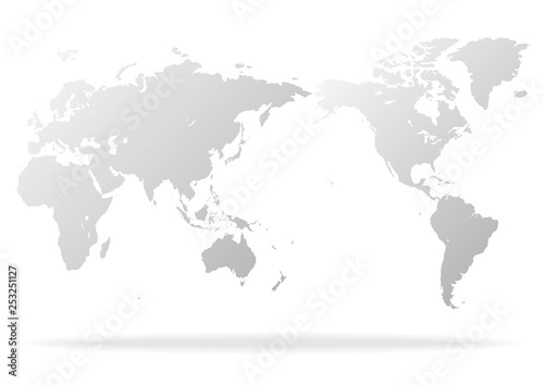 白色の背景とグレーのグラデーション世界地図と影 Stock Vector Adobe Stock