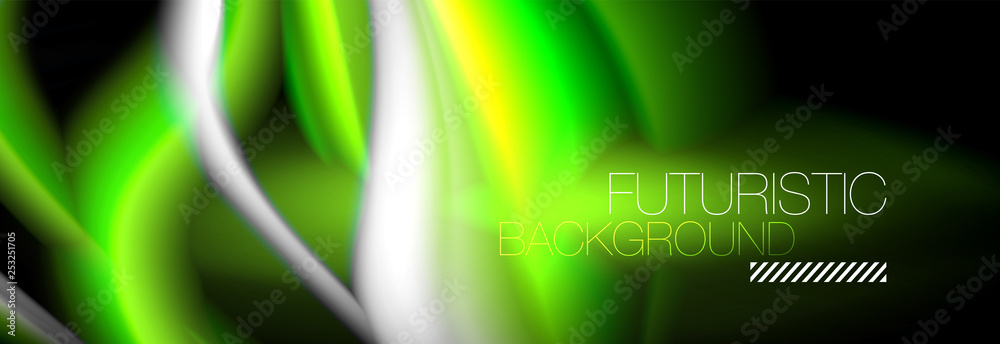 Fluid color neon wave lines background, neon liquid color futuristic paint template Fluid color neon wave lines background, neon liquid color futuristic paint template