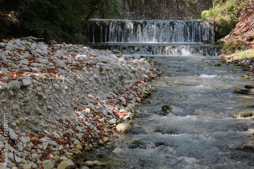 River and Springs in Pozar Thermal Baths Aridaia Greece photo