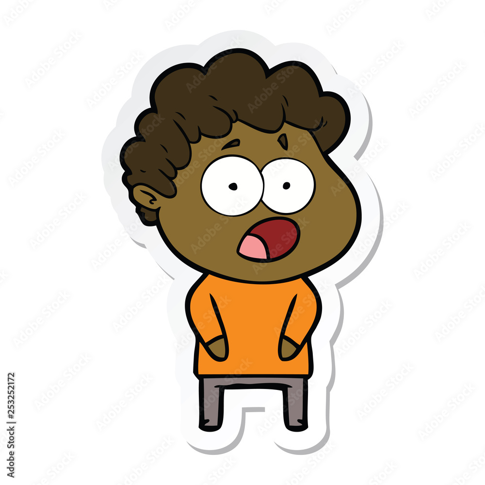 sticker of a cartoon shocked man sticker of a cartoon shocked man