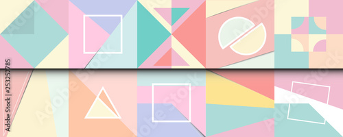 set geometric pastels background.Flat lay.decoration for your design