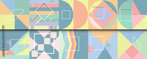 set geometric pastels background.Flat lay.decoration for your design