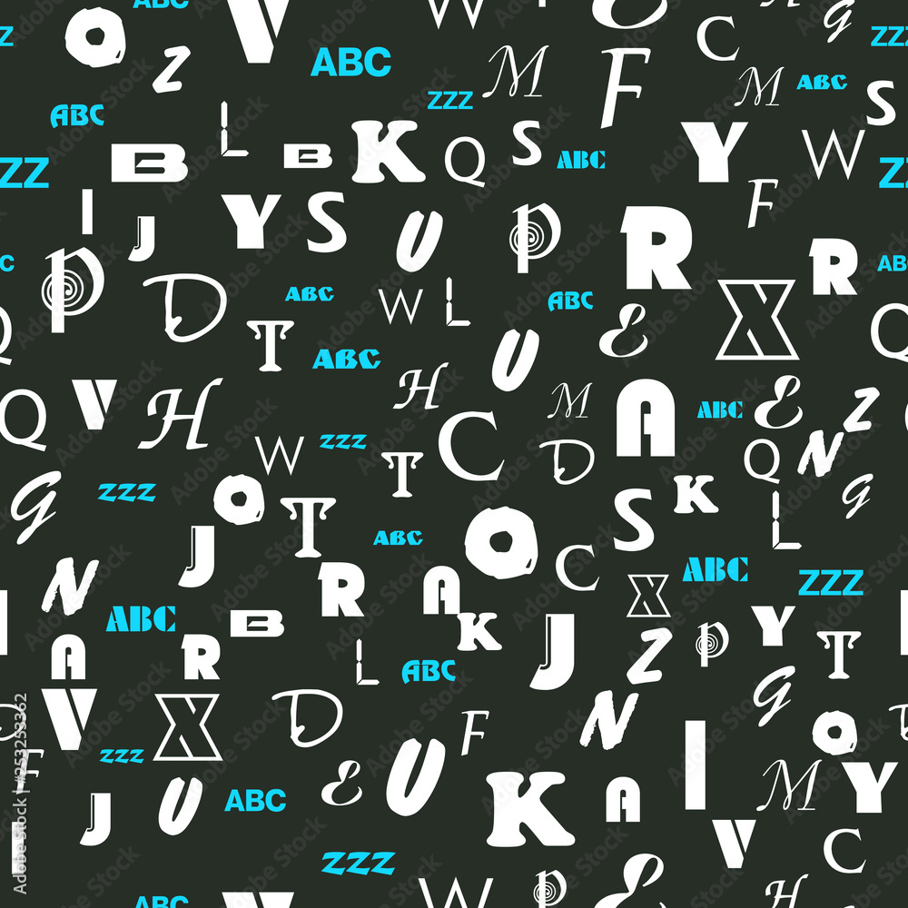 Letters, alphabet, education, school concept. Seamless vector EPS 10 pattern. Flat style Letters, alphabet, education, school concept. Seamless vector EPS 10 pattern. Flat style