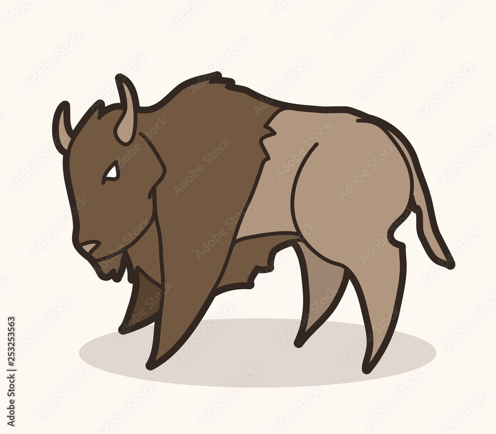 Fototapeta premium Buffalo Bison graphic vector