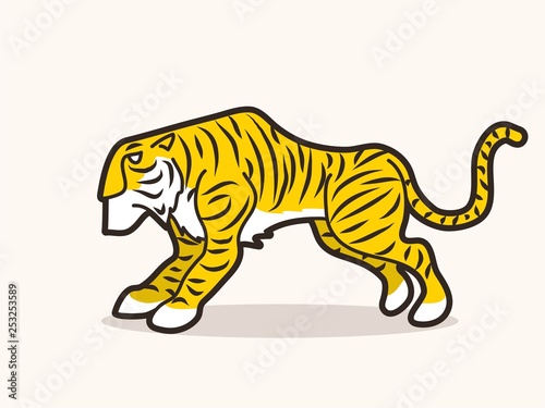 Tiger cartoon graphic vector