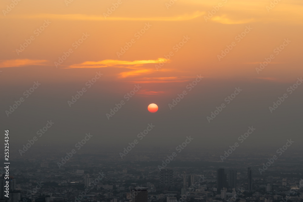 Beautiful sunset at the view point. Cityscape of Bangkok, Thailand. Beautiful sunset at the view point. Cityscape of Bangkok, Thailand.