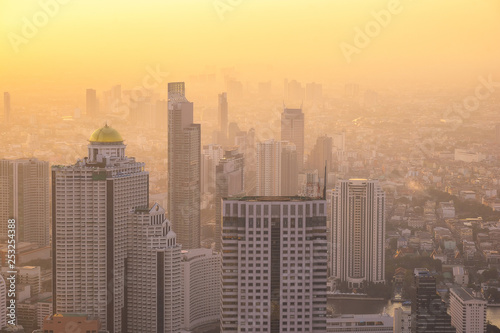 Bangkok city. Cityscape of Bangkok modern office buildings, Thailand. © Thanaphong