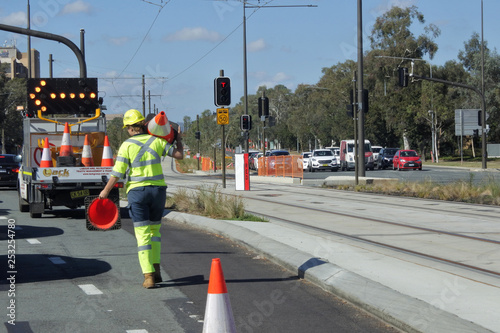 Australian woman road worker