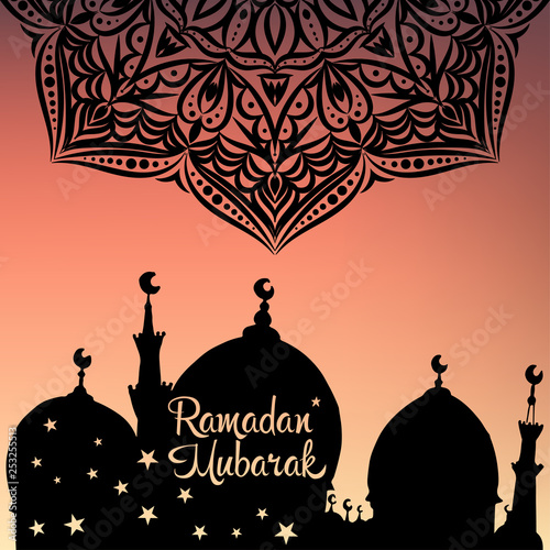 Ramadan Kareem background. Ramadan mubarak Greeting card, invitation for muslim community.