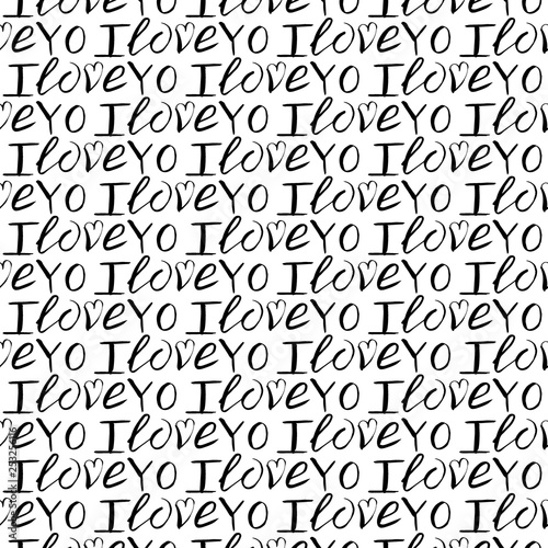 vector seamless pattern of handlettering for valentine s day i love you