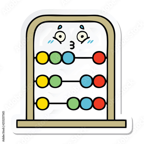 sticker of a cute cartoon abacus