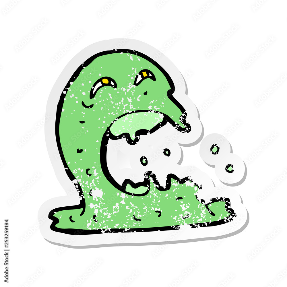 Naklejka premium retro distressed sticker of a cartoon gross ghost