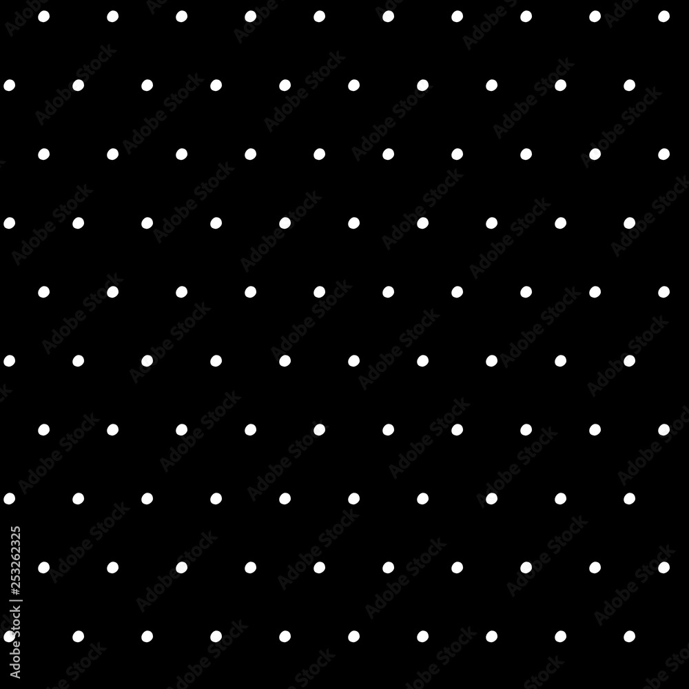 Abstract polka dot pattern with trendy dots. Cute vector black and white polka dot pattern. Trendy monochrome polka dot pattern for fabric, wallpapers, wrapping paper, cards and web backgrounds.