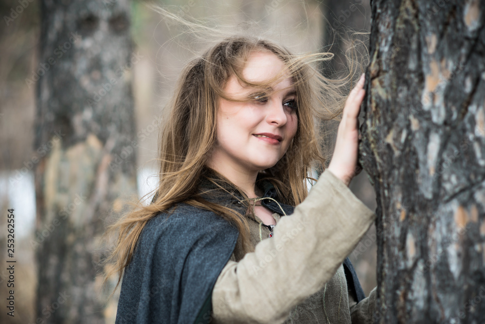 witch in a winter forest witch in a winter forest