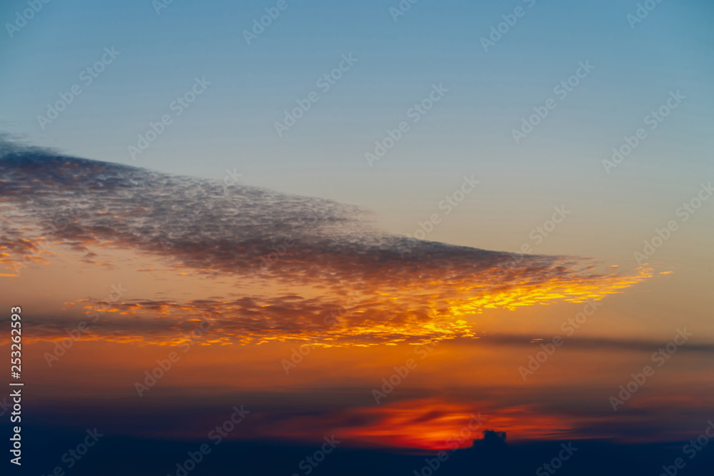 Sunny shine on clouds. Wonderful vivid dawn. Beautiful calm sunset. Scenic tranquil sunrise. Amazing peaceful cloudy sky. Sun above horizon. Picturesque sundown. Atmospheric cloudscape. Background. Sunny shine on clouds. Wonderful vivid dawn. Beautiful calm sunset. Scenic tranquil sunrise. Amazing peaceful cloudy sky. Sun above horizon. Picturesque sundown. Atmospheric cloudscape. Background.