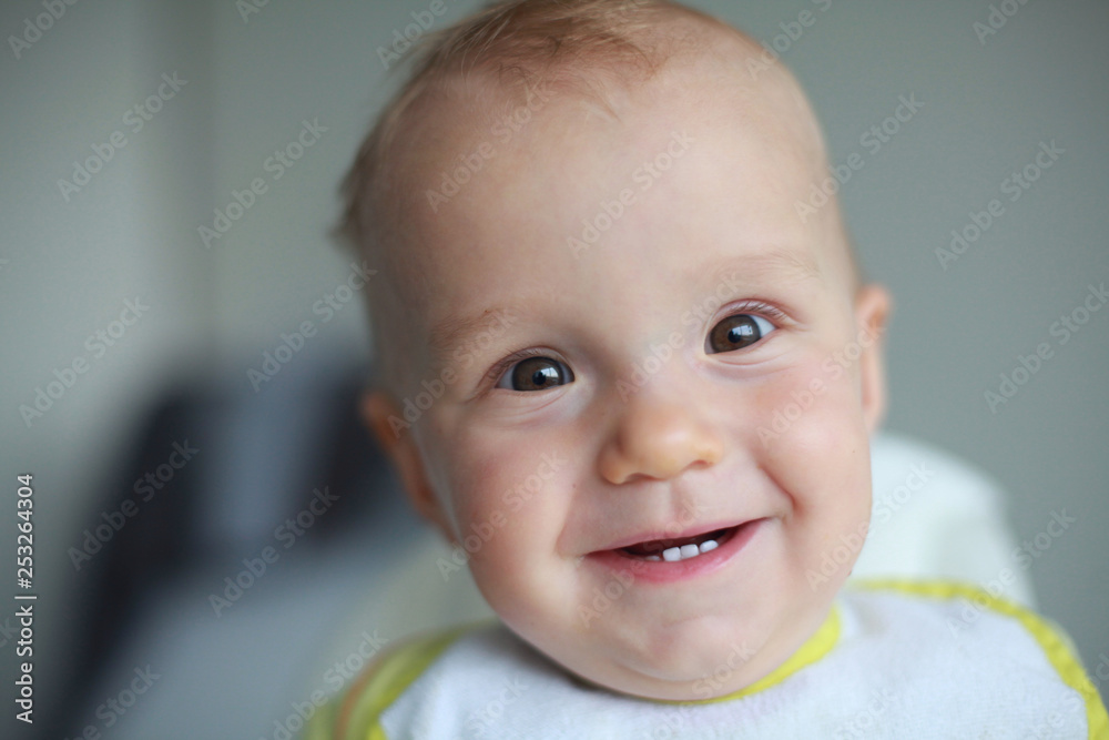 Happy little boy after having a lunch Happy little boy after having a lunch
