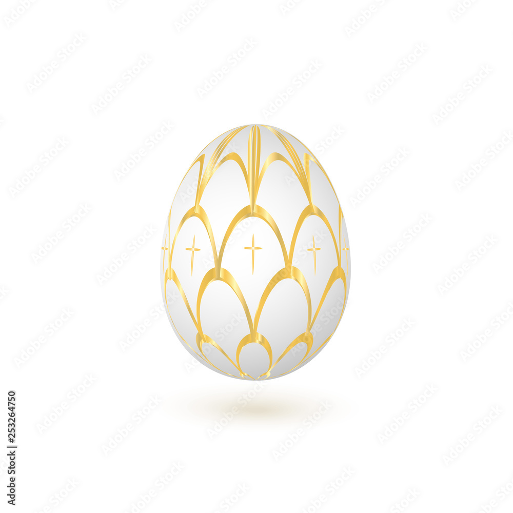 Easter egg with a pattern on a white background. Vector illustration Easter egg with a pattern on a white background. Vector illustration