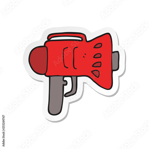 sticker of a cartoon loud hailer