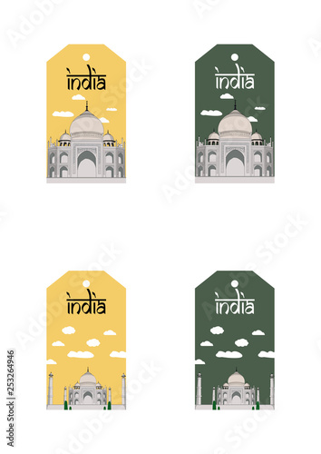 Gift tag set of Taj Mahal