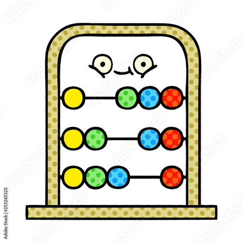 comic book style cartoon abacus