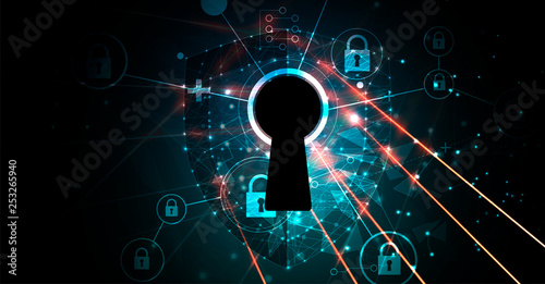 Cybersecurity and information or network protection. Future technology web services for business and internet project