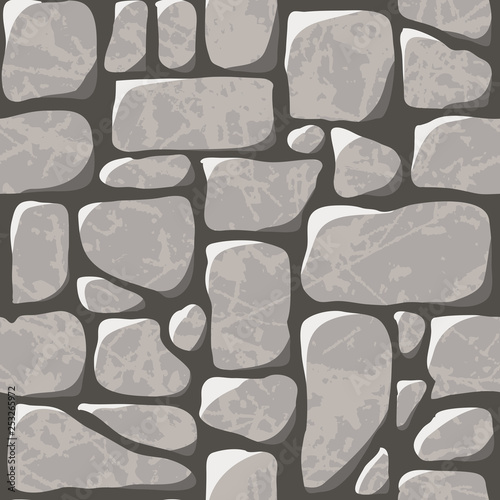 Seamless pattern. Cobblestone pavement